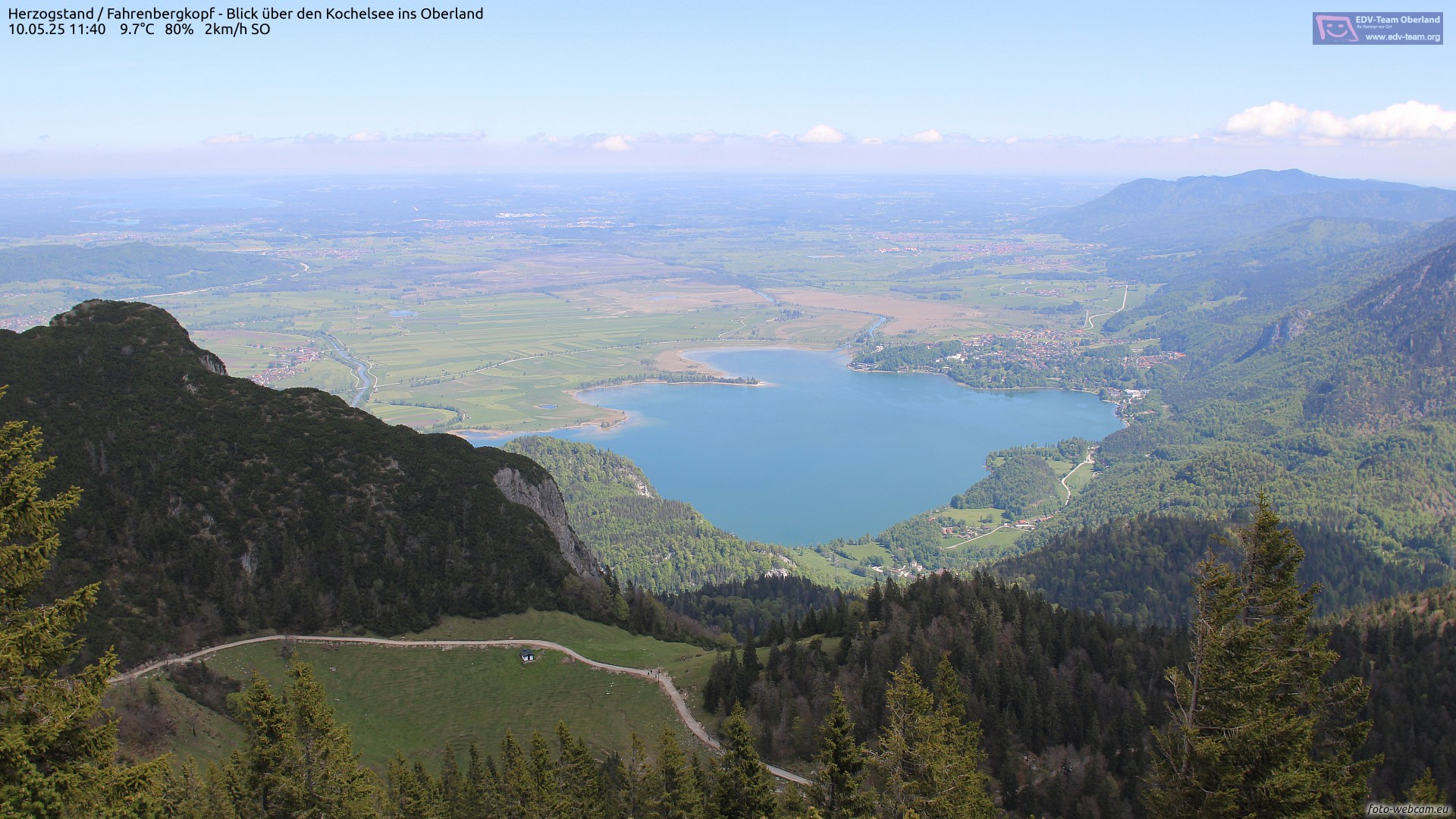 Webcam Kochelsee Herzogstand, Quelle: foto-webcam.eu