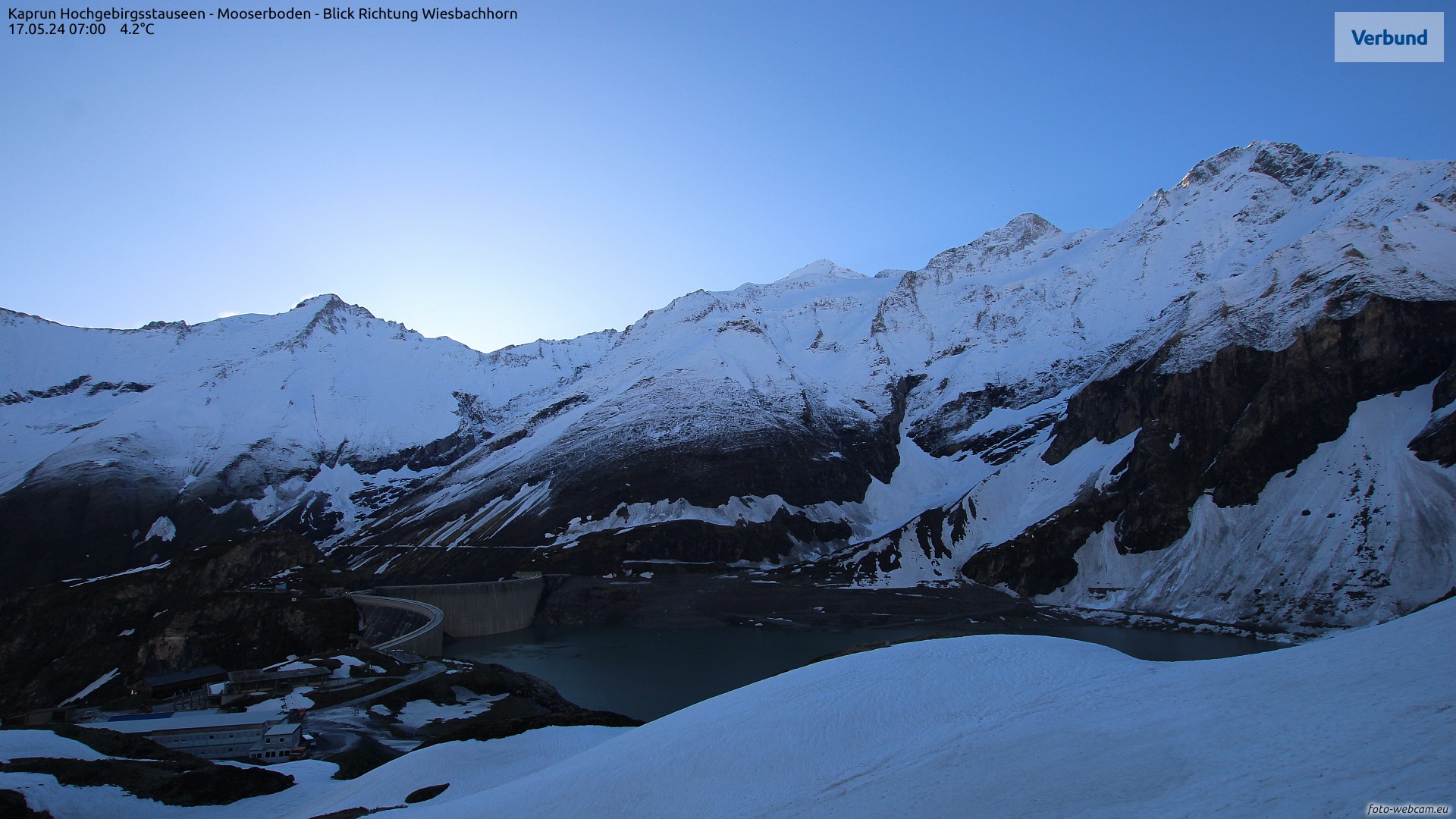 Kaprun alpine reservoirs live webcam