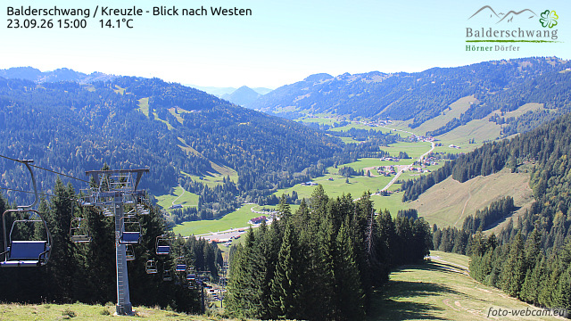 Webcam Kreuzle, Blick nach Westen in Balderschwang, aktuelles Bild