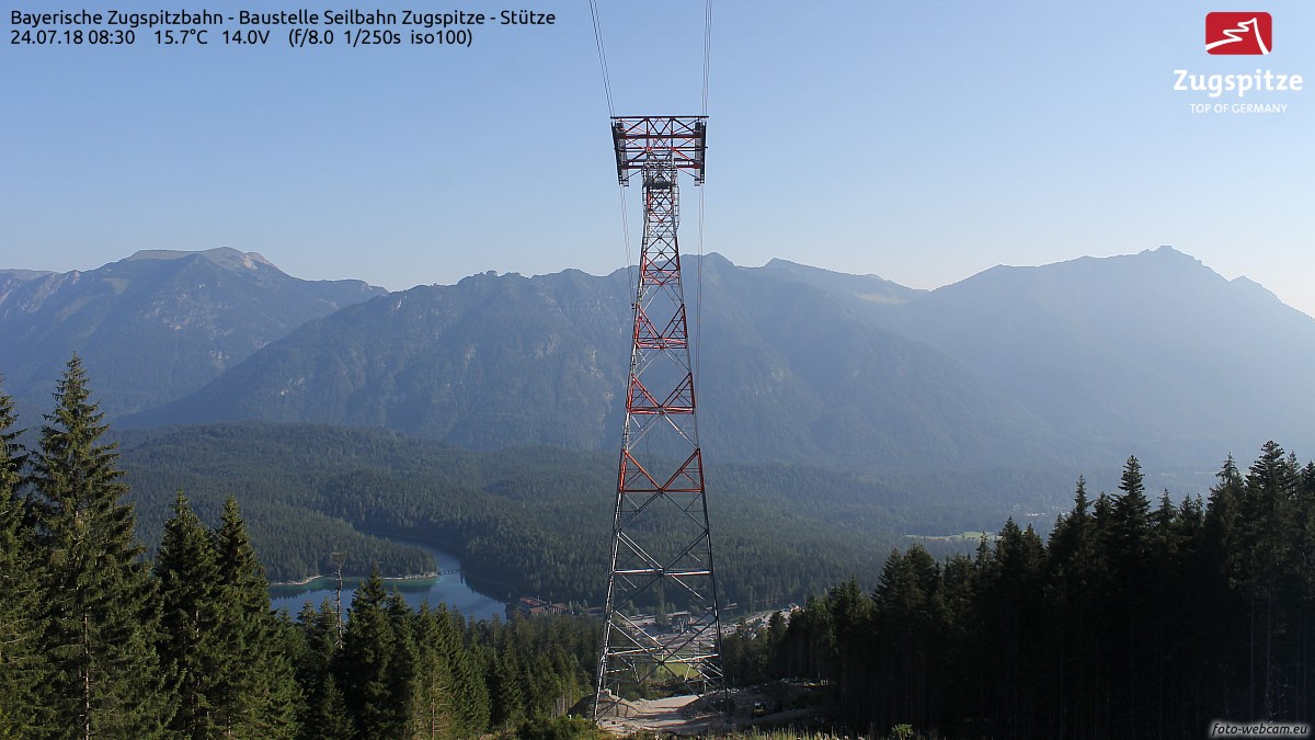 Bayerische Zugspitzbahn Baustelle Seilbahn Zugspitze Stutze Foto Webcam Eu