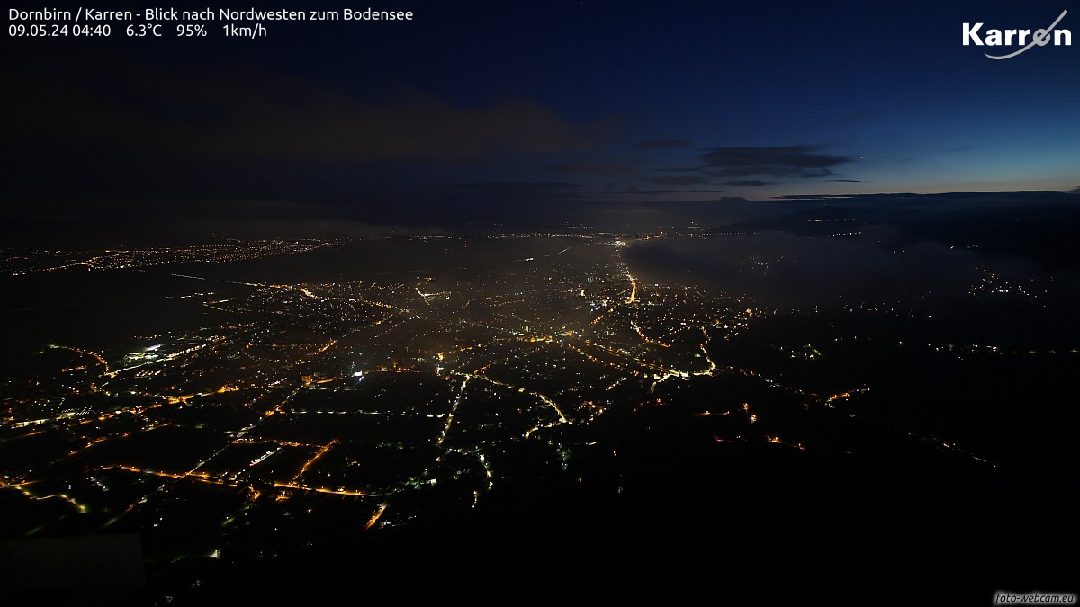 Webcam Dornbirn View of the city from Mount Karren
