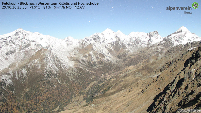 Webcam Lienzer Hütte, Feldkopf nach Westen