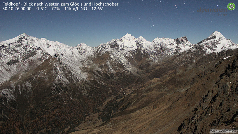 Webcam Lienzer Hütte, Feldkopf nach Westen