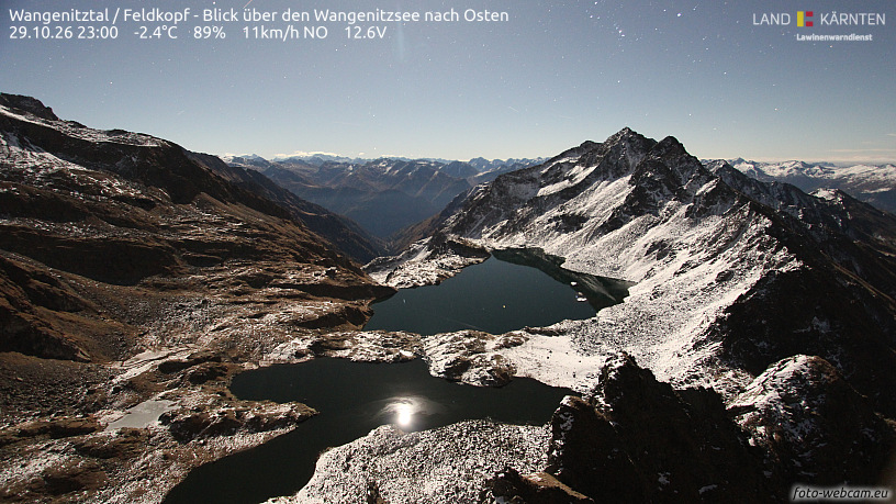Webcam Lienzer Hütte, Feldkopf nach Osten · Wangenitzsee