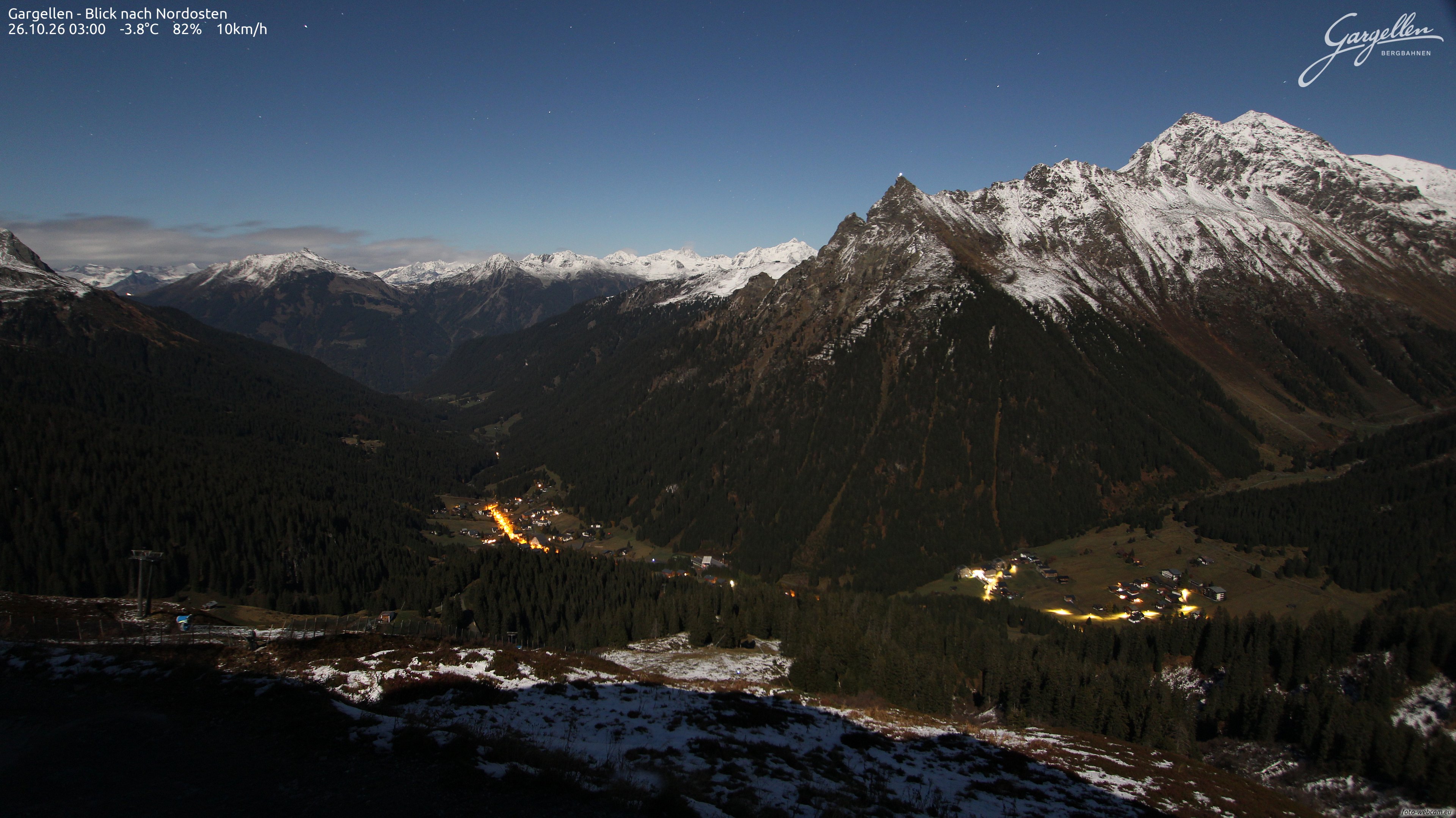 Webcam Gargellen - panorama verso nord-est