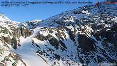 Webcam Schwarzkopfbahn - Sesselbahn Schwarzkopf - Skigebiet Mölltaler Gletscher