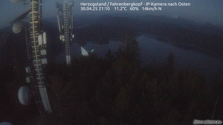 Webcam am Herzogstand für den Kochelsee mit Blickrichtung NOst