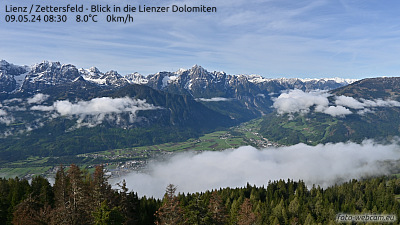 Webcam Zettersfeld mit Blick auf Lienz -GleitschirmTandemflug