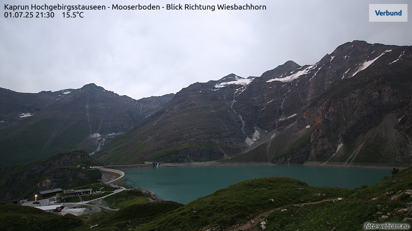 WEBkamera Mooserboden - pohled na Gross Wiesbachhorn WEBkamera Mooserboden - pohled na Gross Wiesbachhorn