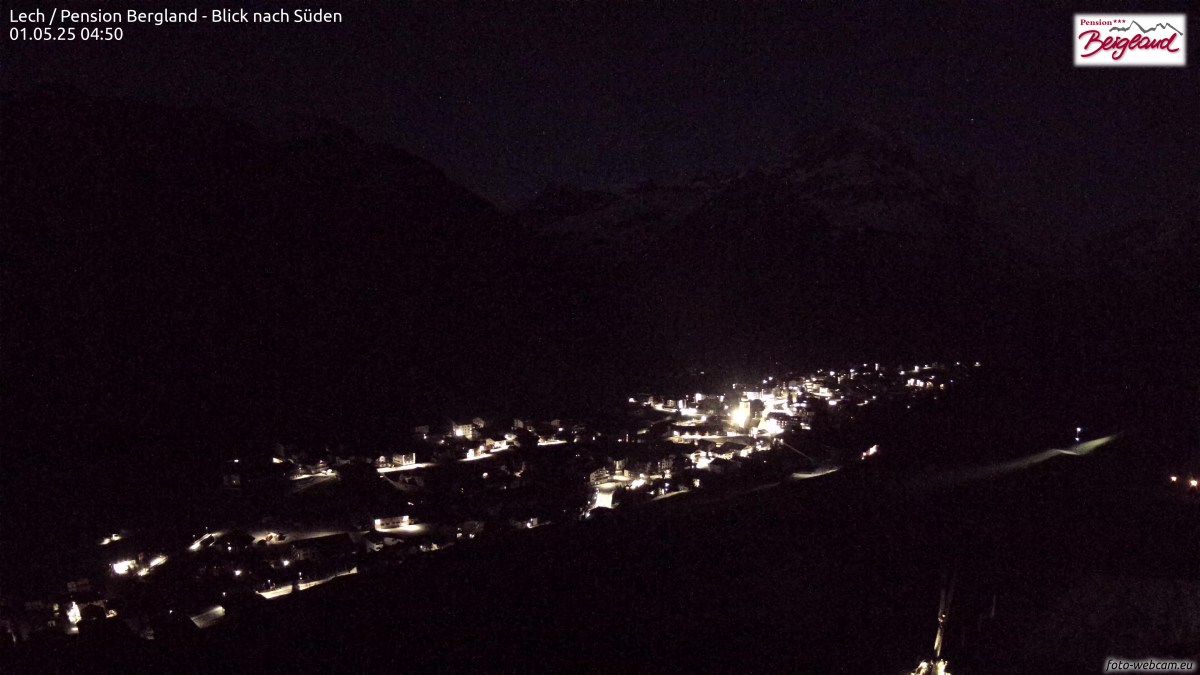 Lech village webcam - from pension Bergland