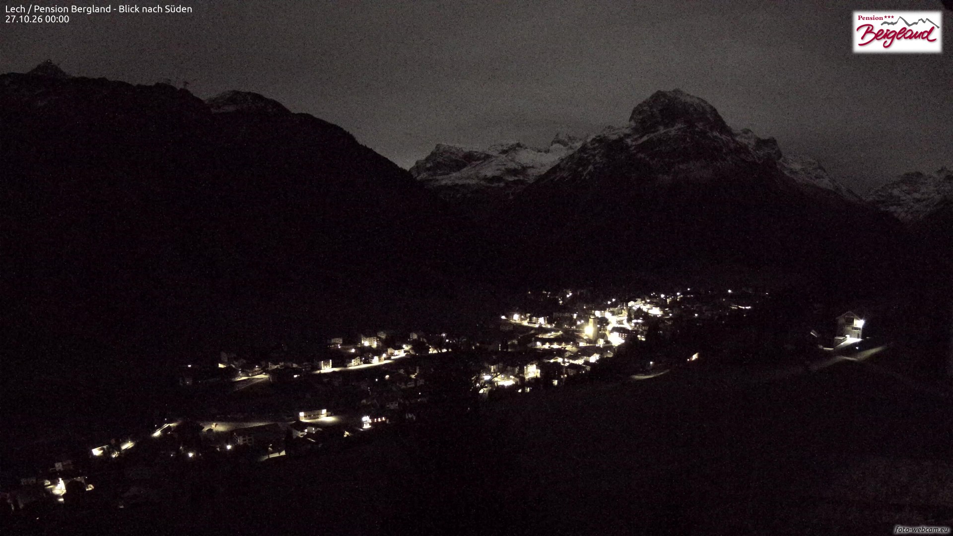 Webcam Lech-Zürs – Oberlech – vista dalla Pension Bergland verso sud