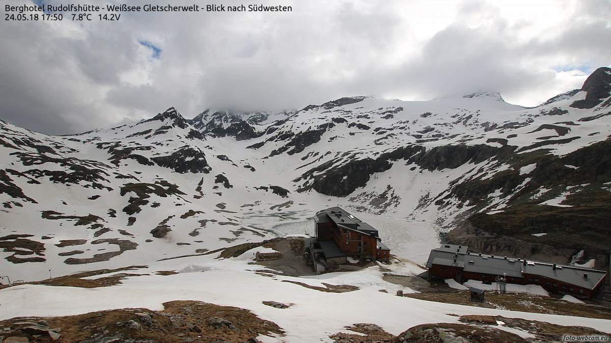 Berghotel Rudolfshütte - Weißsee Gletscherwelt - Blick nach Südwesten - Foto-Webcam.eu