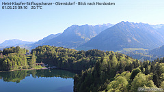 Blick auf den Freibergsee von der Skiflugschanze aus. • © Andrea Tyralla