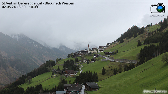Wetter und Livebild St. Veit im Defereggental, Livecam und Webcam St. Veit (Defereggental) - 1495 Meter Seehöhe