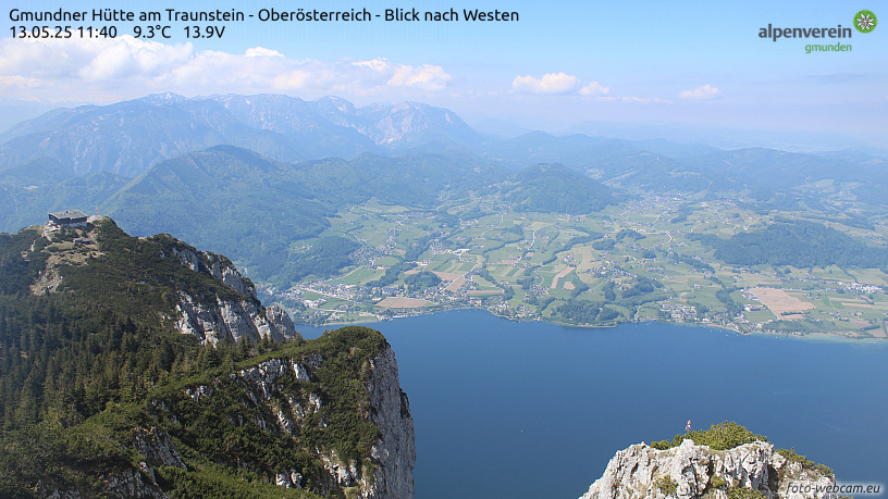 WEBkamera Gmunden - pohled na Traunsee od Gmundner Hütte WEBkamera Gmunden - pohled na Traunsee od Gmundner Hütte