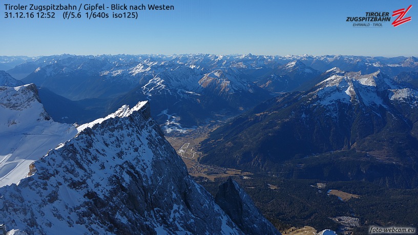 Webcam Zugspitze, Gipfel nach Westen